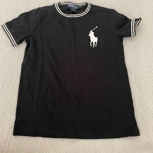 Polo by Ralph Lauren Black Tee with White Pony Logo